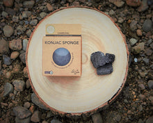 Load image into Gallery viewer, Konjac Sponge - Activated Charcoal (for oily or acne prone skin)
